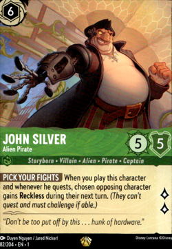 John Silver Alien Pirate Disney Lorcana The First Chapter 82/204 Legendary - Image 1