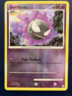 Pokemon Diamond and Pearl Reverse Holo Gastly #82/130 Common Card - Image 1