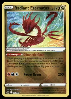 Pokemon Cards Radiant Eternatus 105/159 Crown Zenith Radiant Rare NM - Image 1