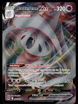 Pokemon Cards Hatterene VMAX 066/159 Crown Zenith Holo Rare VMAX NM *2 - Image 1