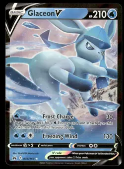 Pokemon Cards Glaceon V 038/159 Crown Zenith Holo Rare V NM - Image 1