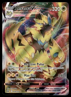 Pokemon Cards Zeraora VMAX 054/159 Crown Zenith Holo Rare VMAX NM - Image 1