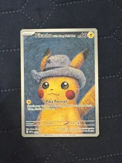 Pokemon Pikachu with Grey Felt Hat SVP 085 Van Gogh Promo Card - Image 1