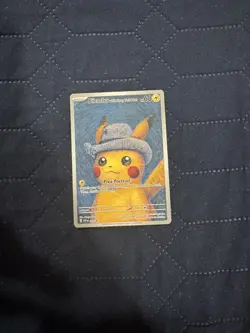 Pokemon Pikachu with Grey Felt Hat SVP 085 Van Gogh Promo Card - Image 2