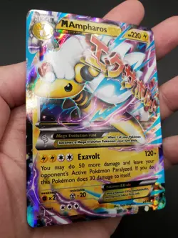 Mega M Ampharos EX 28/98 Ancient Origins Ultra Rare Holo Pokemon Card MP - Image 2