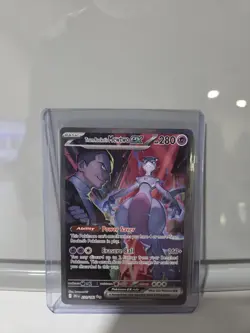 Pokemon TCG Destined Rivals Team Rockets Mewtwo EX Card 231/182 Ultra Rare - Image 1