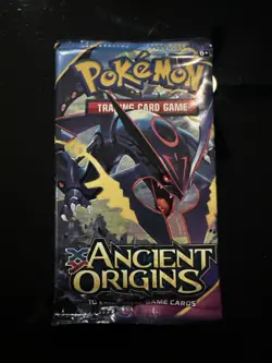 XY Ancient Origins Pokemon TCG Factory Sealed Booster Pack Rayquaza Art 2015 - Image 1