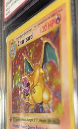 99 Pokemon Base Charizard #4 Holo 1st Edition Grade 1 - Image 3