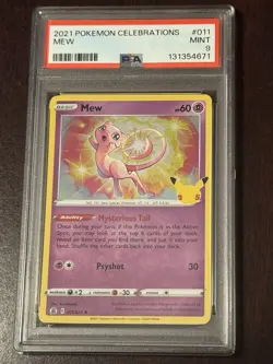 2021 Mew Holo Rare Pokemon TCG Celebrations 011/025 PSA 9 Mint - Image 1