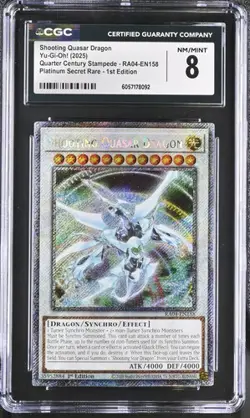 Shooting Quasar Dragon *CGC 8* RA04-EN158 *Platinum Secret Rare * Yugioh - Image 1