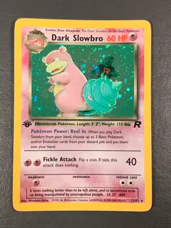 Dark Slowbro Team Rocket Set 12/82 1st Edition Halo Pokemon TCG Card - Vintage - Image 1