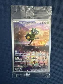 Teal Mask Ogerpon 123 Scarlet & Violet Black Star Promo Holo SEALED Card - Mint - Image 1