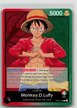 Monkey.D.Luffy OP01-003 PRE-ERRATA One Piece Card Game English Romance Dawn - Image 1