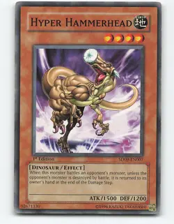 Hyper Hammerhead #SD09-EN007 1st Edition Yugioh Card - Image 1