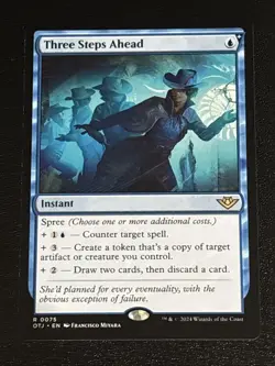 MTG Outlaws of Thunder Junction Three Steps Ahead 0075 NM Rare - Image 1