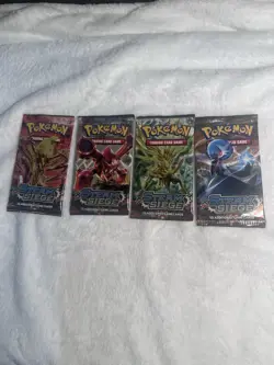 Pokemon TCG XY Steam Siege Sealed Booster Pack Art Set Of 4 English - Image 1