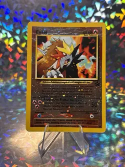 Pokemon Card - Entei #34 Black Star WOTC Movie Promo Reverse Holo - DAMAGED - Image 1