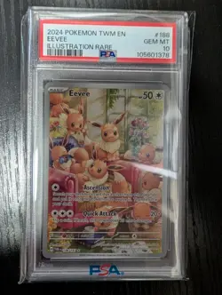 Pokemon Eevee 188/167 Twilight Masquerade Illustration Rare Holo English PSA 10 - Image 1