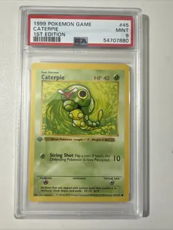 Pokemon PSA 9 1st Edition Caterpie 045/102 Base Set (Shadowless) - Image 1