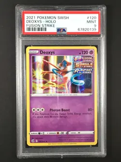 Pokemon TCG Deoxys Holo Fusion Strike 120/264 PSA Mint 9 English SWSH - Image 1