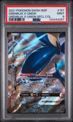2021 Pokemon SWSH BLACK STAR PROMO #157 Greninja V-Union Special Collection Psa - Image 1