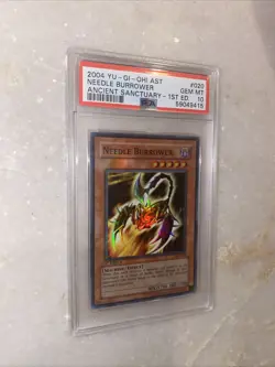 2004 Yu-Gi-Oh Needle Burrower Ancient Sanctuary AST-020 1st Ed Super GEM MINT 10 - Image 1
