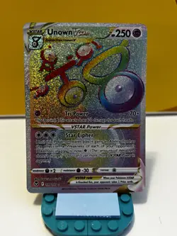 Pokemon Unown VSTAR Secret Rare Full Art Holo 199/195 Silver Tempest Card - Image 1