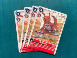Guilmon BT17-008 Playset Secret Crisis Digimon Card Game x4 - Image 1