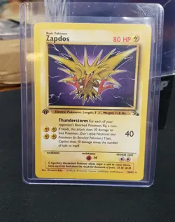 1999 Pokemon Fossil 1st Edition Zapdos Non-Holo Card 30/62 Authentic - Image 1