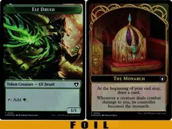 ELF DRUID \ THE MONARCH TOKEN #32/50 - FOIL - Commander Masters MTG - Image 1