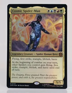Cosmic Spider-Man [Foil] 127 MTG Marvel's Spider-Man Mythic Foil NM - Image 1