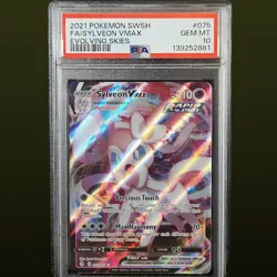 2021 POKEMON SWORD & SHIELD EVOLVING SKIES #075 FA/SYLVEON PSA 10 - Image 1