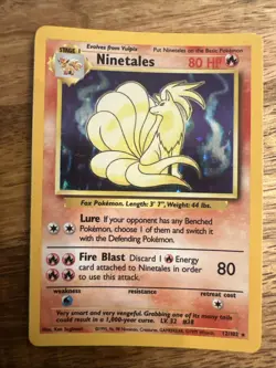 Ninetales 12/102 Holo Shiny Rare Pokemon TCG Card Base Set 1 1999 Light Play - Image 1
