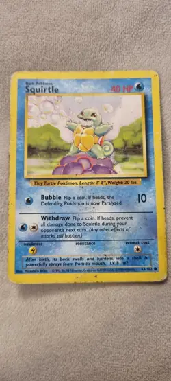 Squirtle - Pokemon TCG - MP - Common - Base Set 63/102 - Image 1