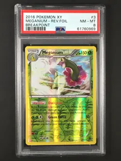 Pokemon TCG Meganium 3/122 XY Breakpoint Reverse Holo PSA 8 - Image 1