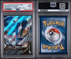 2021 POKEMON SWSH BLACK STAR PROMO #158 GRENINJA V-UNION PSA 9 - Image 3