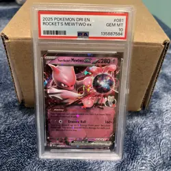 2025 POKEMON DRI EN-DESTINED RIVALS #081 TEAM ROCKET'S MEWTWO EX PSA 10 - Image 1