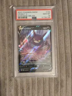 2020 POKEMON SWORD & SHIELD DARKNESS ABLAZE #104 CROBAT V PSA 10 - Image 1