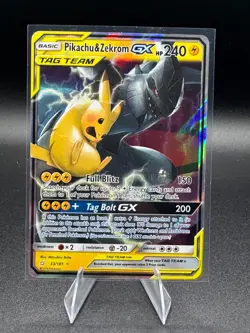 Pokemon TCG Pikachu & Zekrom GX 33/181 Sm-Team Up Holo NM - Image 1