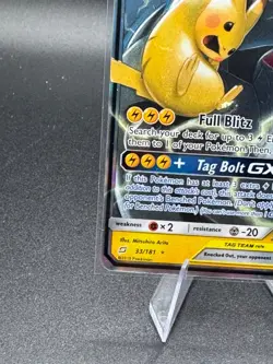 Pokemon TCG Pikachu & Zekrom GX 33/181 Sm-Team Up Holo NM - Image 5