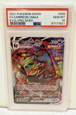 Pokemon TCG 2021 SWSH Evolving Skies #095 Fa/Umbreon Vmax PSA 10 GEM MT - Image 1
