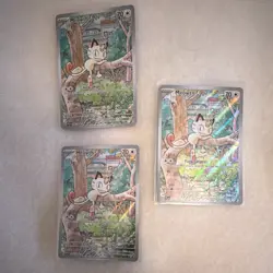 Pokemon TCG 3 Card Lot Holo Meowth PLB 106/094 70 HP Nintendo Basic English 2023 - Image 1