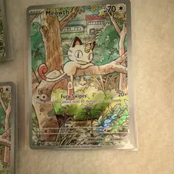 Pokemon TCG 3 Card Lot Holo Meowth PLB 106/094 70 HP Nintendo Basic English 2023 - Image 3