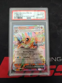 2025 Pokemon FLAREON EX #014/131 PRE Stamped Promo Surprise Box - PSA 10 💎 - Image 1