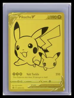 2021 Pokemon Shining Fates Pikachu V Gold Black Star Promo Rare #SWSH145 - Image 1