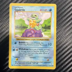 Pokemon Vintage Shadowless Squirtle 063/102 Base Set - Image 1