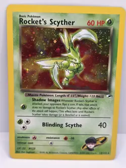 Rocket's Scyther 13/132 Holo Rare Gym Heroes Pokemon Card Lp/Mp - Image 1