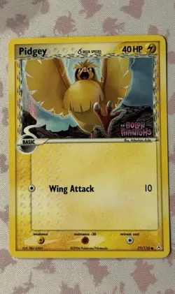 Pidgey 77/110 EX Holon Phantoms Stamped Reverse Holo Pokemon Card NM - Image 1