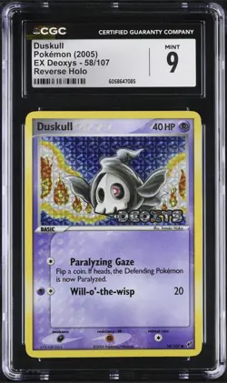 CGC 9 Duskull 2005 EX Deoxys 58/107 Reverse Holo Stamped Pokemon Card - Image 1