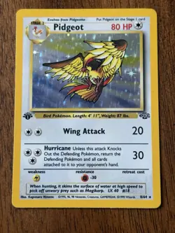 Pokemon Jungle Pidgeot TCG Card 1st Edition Holo Rare Card 8/64 LP-MP - Image 1